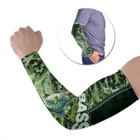 Personalized Bass Fishing Camouflage Arm Sleeves Zipper Stylized
