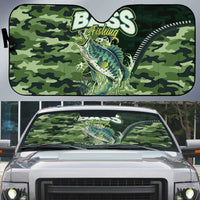 Bass Fishing Camouflage Auto Sun Shade Zipper Stylized
