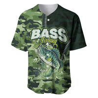 Personalized Bass Fishing Camouflage Baseball Jersey Zipper Stylized