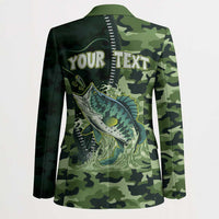 Personalized Bass Fishing Camouflage Blazer Zipper Stylized