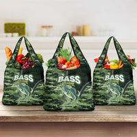 Bass Fishing Camouflage Grocery Bag Zipper Stylized