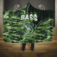 Bass Fishing Camouflage Hooded Blanket Zipper Stylized