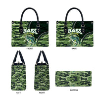 Bass Fishing Camouflage Leather Bag Zipper Stylized