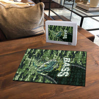 Bass Fishing Camouflage Puzzle Zipper Stylized