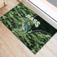Bass Fishing Camouflage Rubber Doormat Zipper Stylized