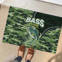 Bass Fishing Camouflage Rubber Doormat Zipper Stylized