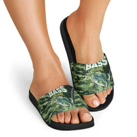 Bass Fishing Camouflage Slide Sandals Zipper Stylized
