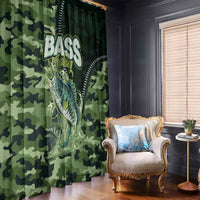 Bass Fishing Camouflage Window Curtain Zipper Stylized