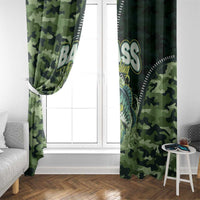 Bass Fishing Camouflage Window Curtain Zipper Stylized