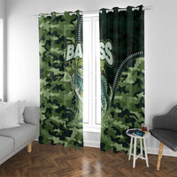 Bass Fishing Camouflage Window Curtain Zipper Stylized