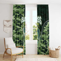 Bass Fishing Camouflage Window Curtain Zipper Stylized