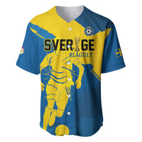 Custom Football 2026 Sweden Baseball Jersey Sverige Blagult Tillsammans