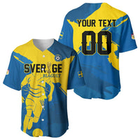 Custom Football 2026 Sweden Baseball Jersey Sverige Blagult Tillsammans