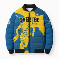 Custom Football 2026 Sweden Bomber Puffer Jacket Sverige Blagult Tillsammans