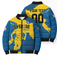 Custom Football 2026 Sweden Bomber Puffer Jacket Sverige Blagult Tillsammans