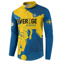 Custom Football 2026 Sweden Button Sweatshirt Sverige Blagult Tillsammans