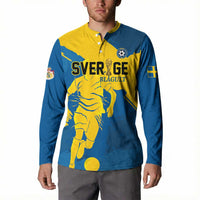 Custom Football 2026 Sweden Button Sweatshirt Sverige Blagult Tillsammans
