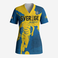 Custom Football 2026 Sweden Scrub Top Sverige Blagult Tillsammans