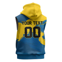 Custom Football 2026 Sweden Sleeveless Hoodie Sverige Blagult Tillsammans
