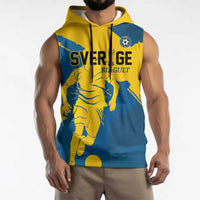Custom Football 2026 Sweden Sleeveless Hoodie Sverige Blagult Tillsammans