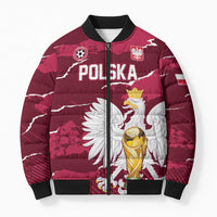 Custom Football 2026 Poland Bomber Puffer Jacket Go Polska Eagles