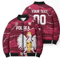 Custom Football 2026 Poland Bomber Puffer Jacket Go Polska Eagles