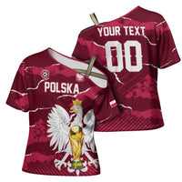 Custom Football 2026 Poland Cross Shoulder Shirt Go Polska Eagles