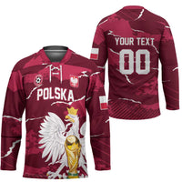 Custom Football 2026 Poland Hockey Jersey Go Polska Eagles