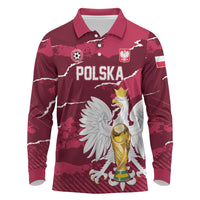 Custom Football 2026 Poland Long Sleeve Polo Shirt Go Polska Eagles