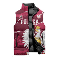 Custom Football 2026 Poland Sleeveless Puffer Jacket Go Polska Eagles