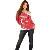 Custom Football 2026 Turkiye Off Shoulder Sweater Turkey Ay-Yıldızlılar