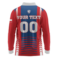 Custom Football 2026 Czechia Long Sleeve Polo Shirt Czech Republic Proud Lions