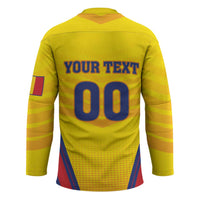 Custom Football Romania Hockey Jersey Hai Tricolorii