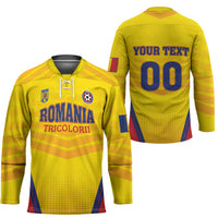 Custom Football Romania Hockey Jersey Hai Tricolorii