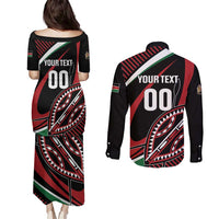 Custom Kenya Rugby Simbas Couples Matching Puletasi and Long Sleeve Button Shirt Elevate Your Game