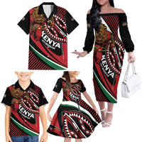 Custom Kenya Rugby Simbas Family Matching Off The Shoulder Long Sleeve Dress and Hawaiian Shirt Elevate Your Game