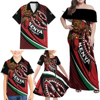 Custom Kenya Rugby Simbas Family Matching Off Shoulder Maxi Dress and Hawaiian Shirt Elevate Your Game