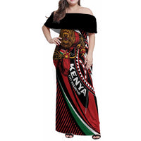 Custom Kenya Rugby Simbas Family Matching Off Shoulder Maxi Dress and Hawaiian Shirt Elevate Your Game