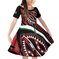 Custom Kenya Rugby Simbas Family Matching Off Shoulder Short Dress and Hawaiian Shirt Elevate Your Game