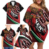 Custom Kenya Rugby Simbas Family Matching Off Shoulder Short Dress and Hawaiian Shirt Elevate Your Game