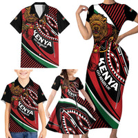 Custom Kenya Rugby Simbas Family Matching Short Sleeve Bodycon Dress and Hawaiian Shirt Elevate Your Game