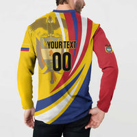 Custom Colombia Rugby Button Sweatshirt Los Tucanes Go Champions