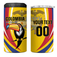 Custom Colombia Rugby 4 in 1 Can Cooler Tumbler Los Tucanes Go Champions