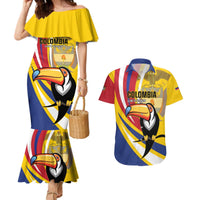 Custom Colombia Rugby Couples Matching Mermaid Dress and Hawaiian Shirt Los Tucanes Go Champions