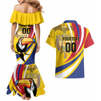 Custom Colombia Rugby Couples Matching Mermaid Dress and Hawaiian Shirt Los Tucanes Go Champions