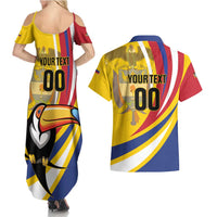 Custom Colombia Rugby Couples Matching Summer Maxi Dress and Hawaiian Shirt Los Tucanes Go Champions