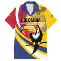 Custom Colombia Rugby Family Matching Off The Shoulder Long Sleeve Dress and Hawaiian Shirt Los Tucanes Go Champions