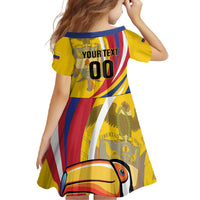 Custom Colombia Rugby Family Matching Off Shoulder Maxi Dress and Hawaiian Shirt Los Tucanes Go Champions