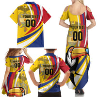 Custom Colombia Rugby Family Matching Summer Maxi Dress and Hawaiian Shirt Los Tucanes Go Champions