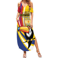 Custom Colombia Rugby Family Matching Summer Maxi Dress and Hawaiian Shirt Los Tucanes Go Champions